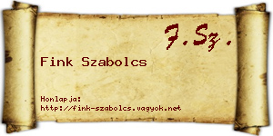 Fink Szabolcs névjegykártya